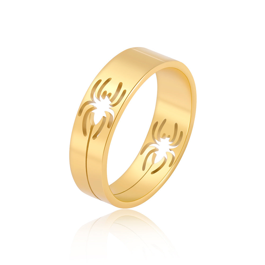 Titanium Steel Male Female Personality Hollow Spider Ring