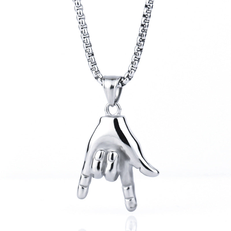 Four-sided Column Inscription Three-color Polished Three-dimensional Necklaces