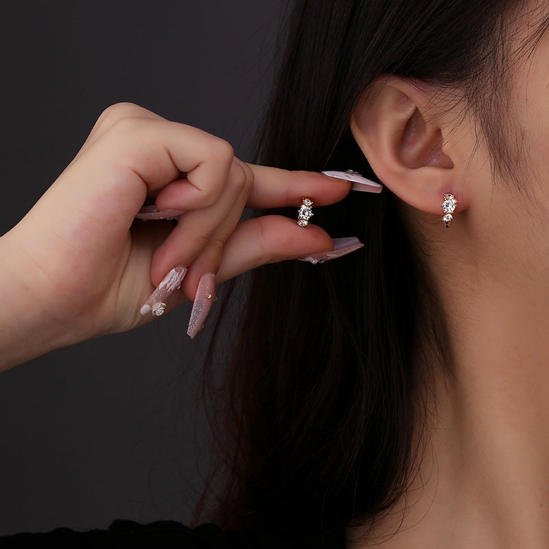Personality Geometry Fine Sterling Sier Small Earrings