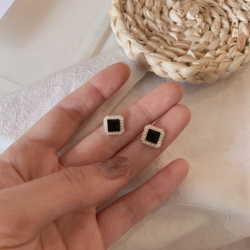 Women's Sier Needle Korean Style French Temperamental Pearl Earrings