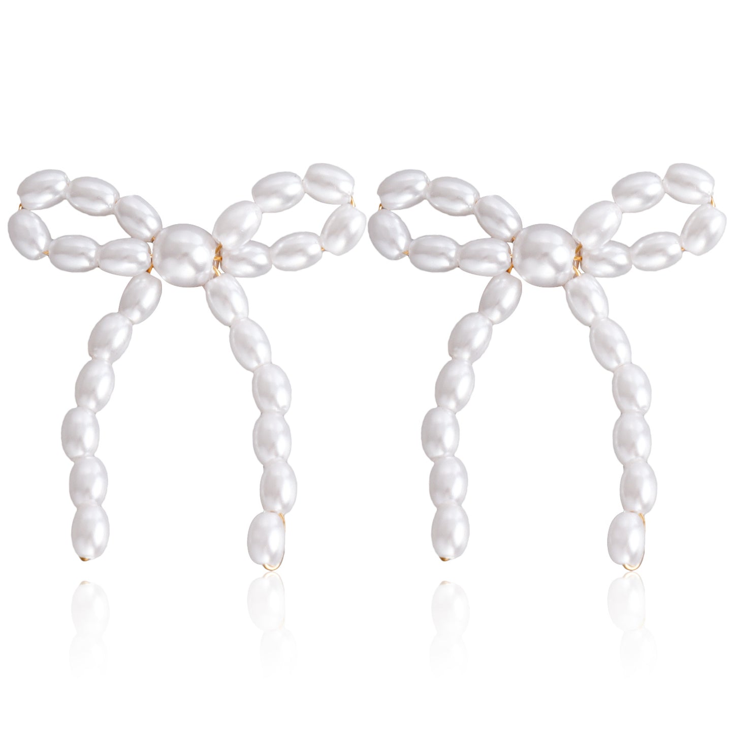 Women's Ornament Retro Imitation Pearl Bowknot Floral Earrings