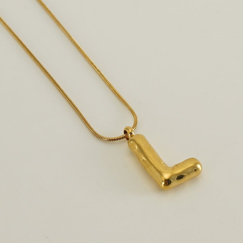 Bubble Letter Snake Bones Chain Titanium Steel Necklaces