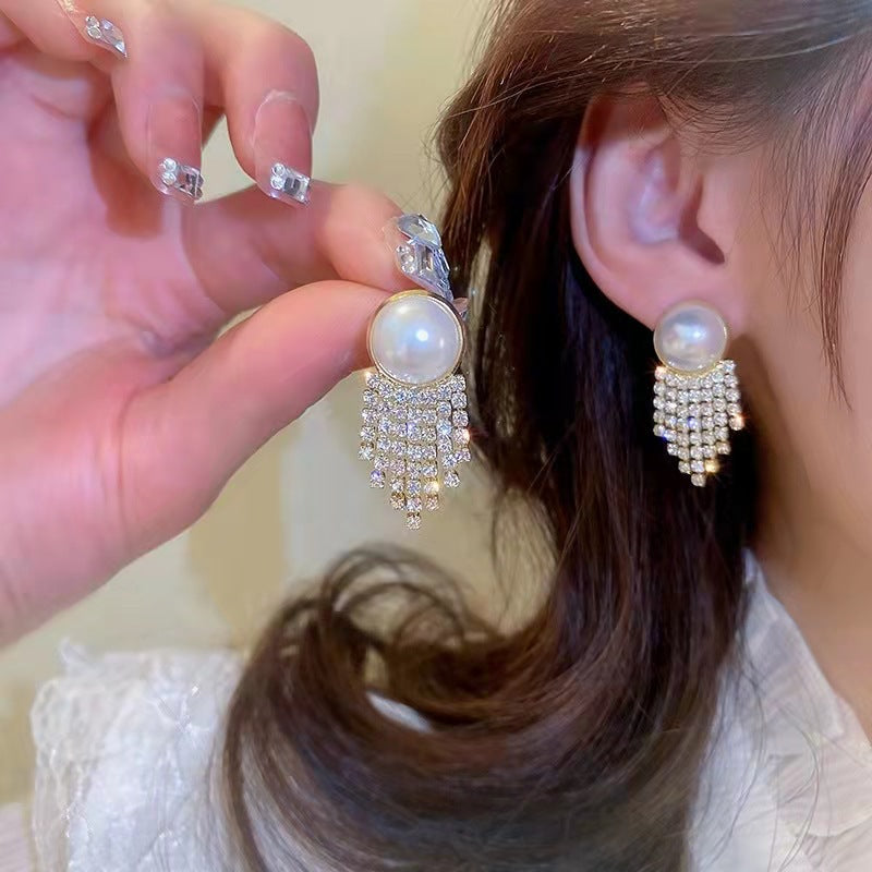 Women's Sier Pin Korean Style High Sense Special Earrings