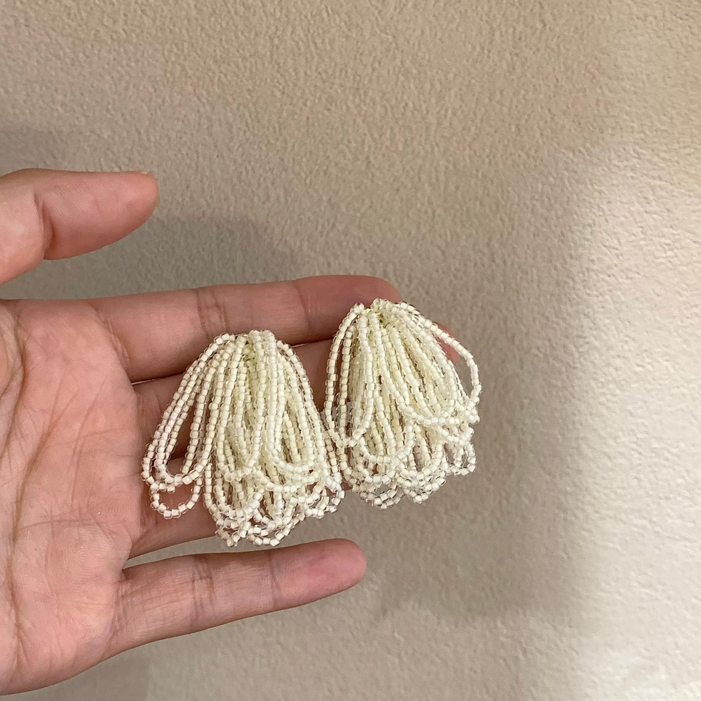 Design Glass Handmade Beaded Tassel Versatile Stud Earrings