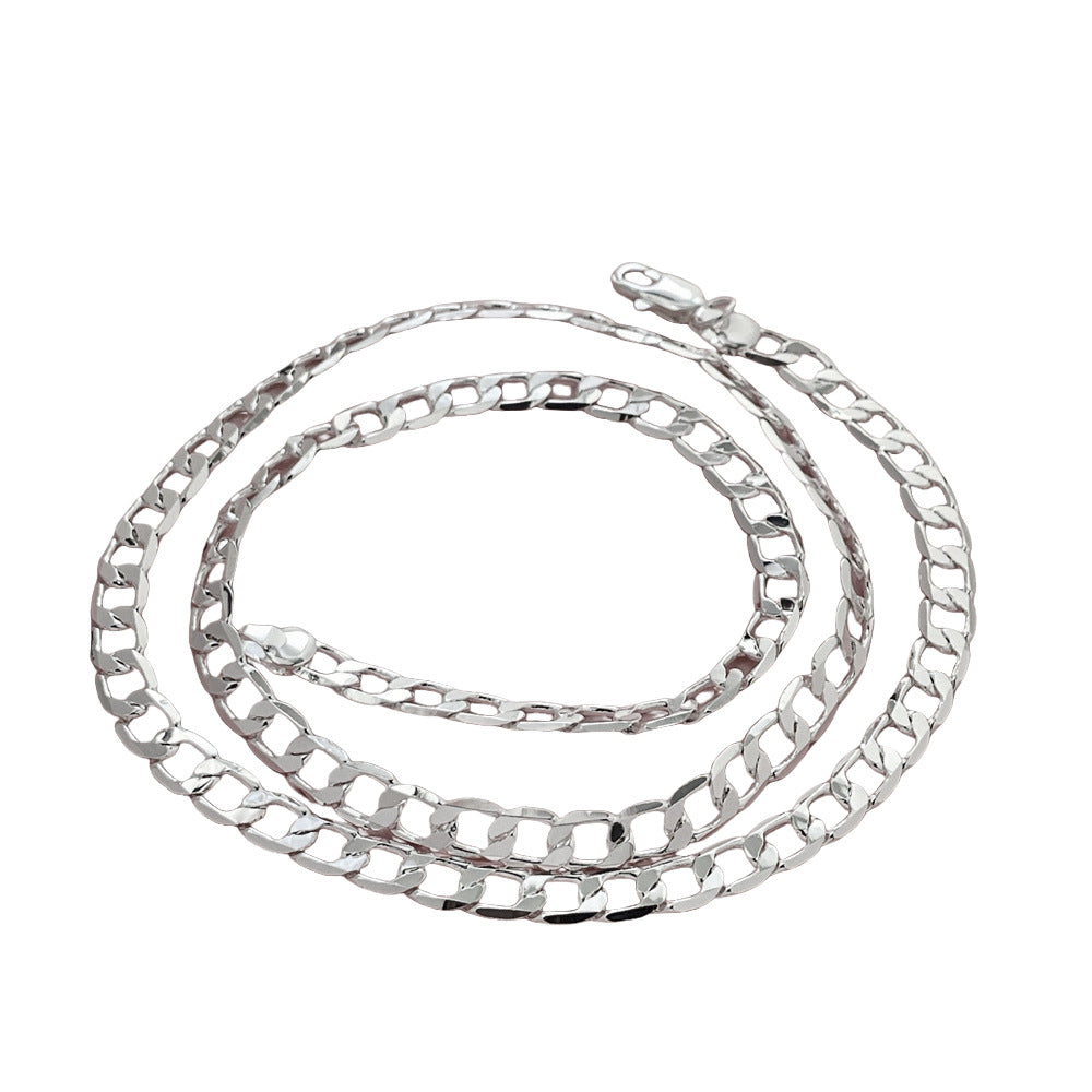 Beautiful Versatile Ornament Sier-plated One-to-one Side Necklaces
