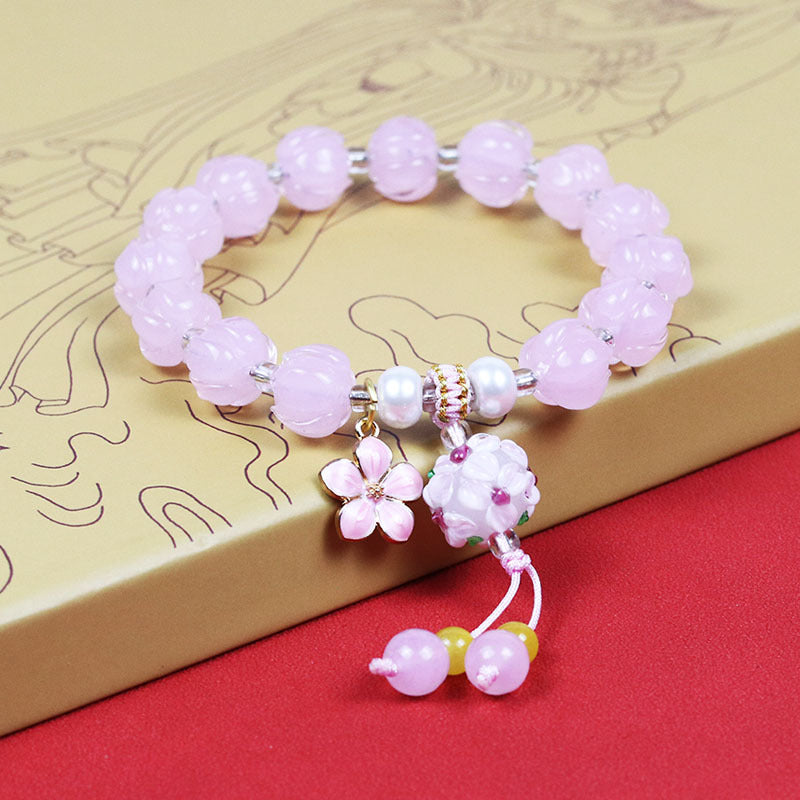 Glaze Light Luxury High-grade Color Fluorite Hydrangea Bracelet
