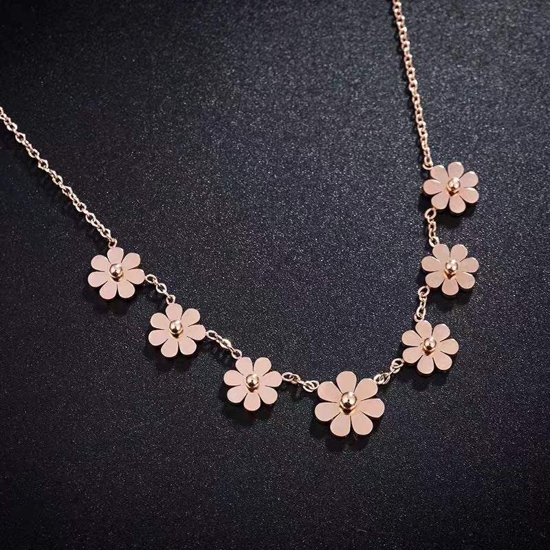 Sunflower Little Daisy Gold Female Summer Necklaces