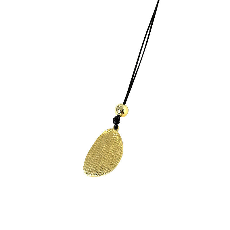 Simple Design Mori Alloy Leaf Stripe Necklaces