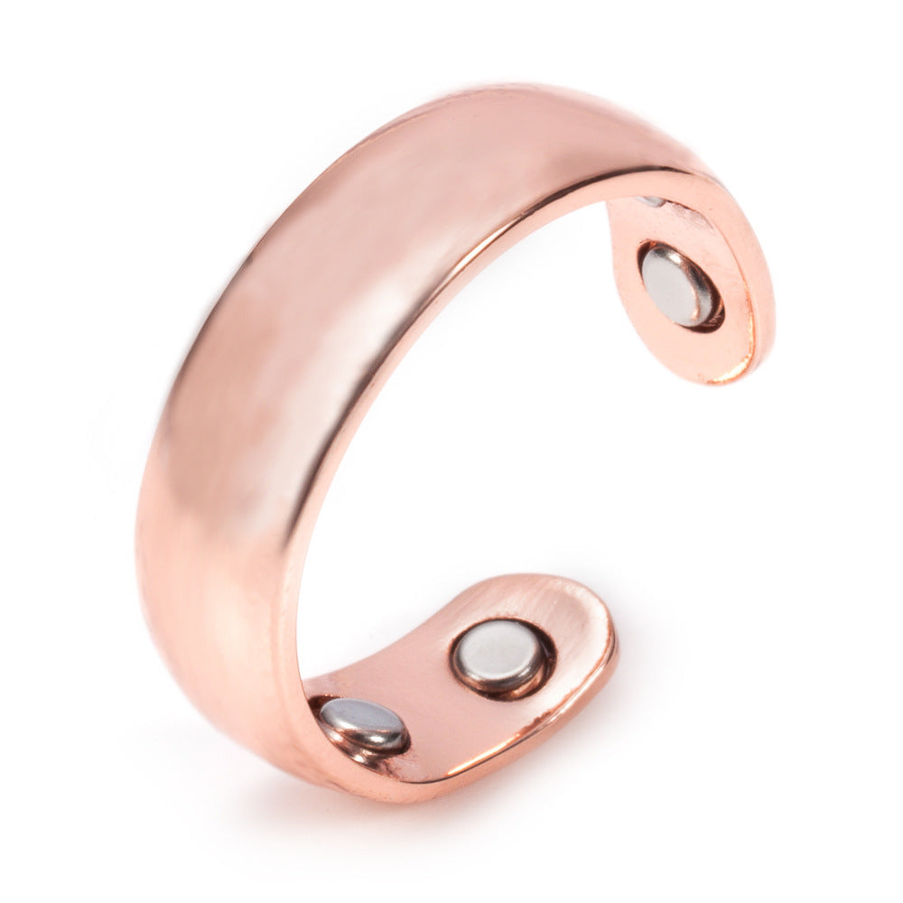 Men's Personalized Electroplating Rose Gold Double Magnetic Health Care Ring