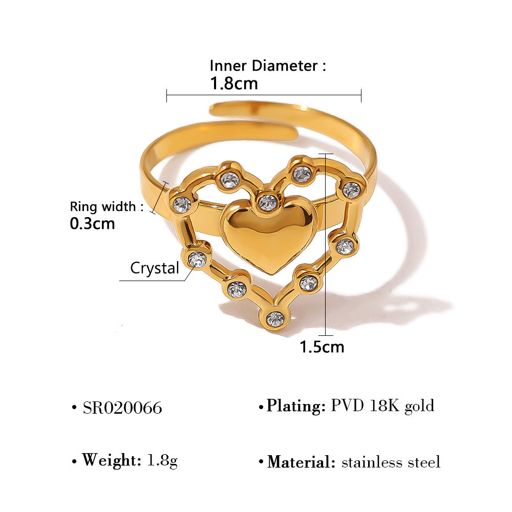 Diamond Simple French Hollow Glossy Double Necklaces