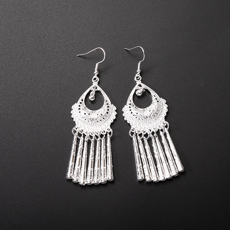 Imitation Miao Sier Ethnic Style Peacock Earrings