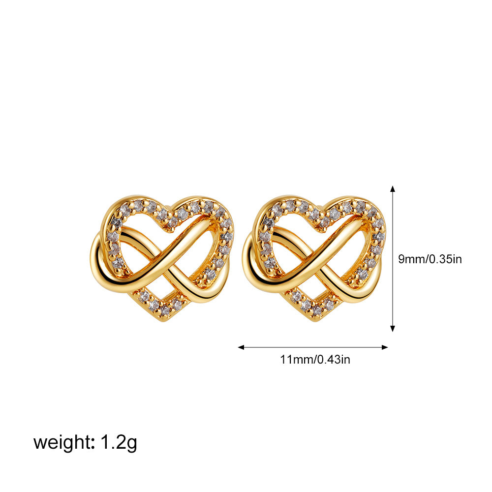 Inlaid Zircon Love Mobius Strip Clavicle Necklaces