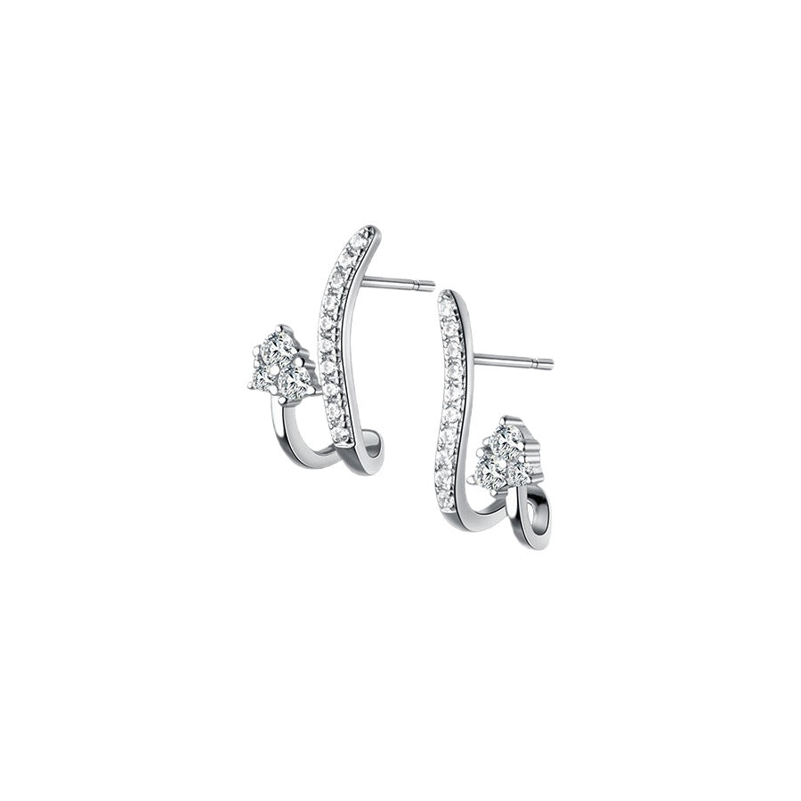 Women's Korean Style Fresh Curved Shiny Diamond Rings