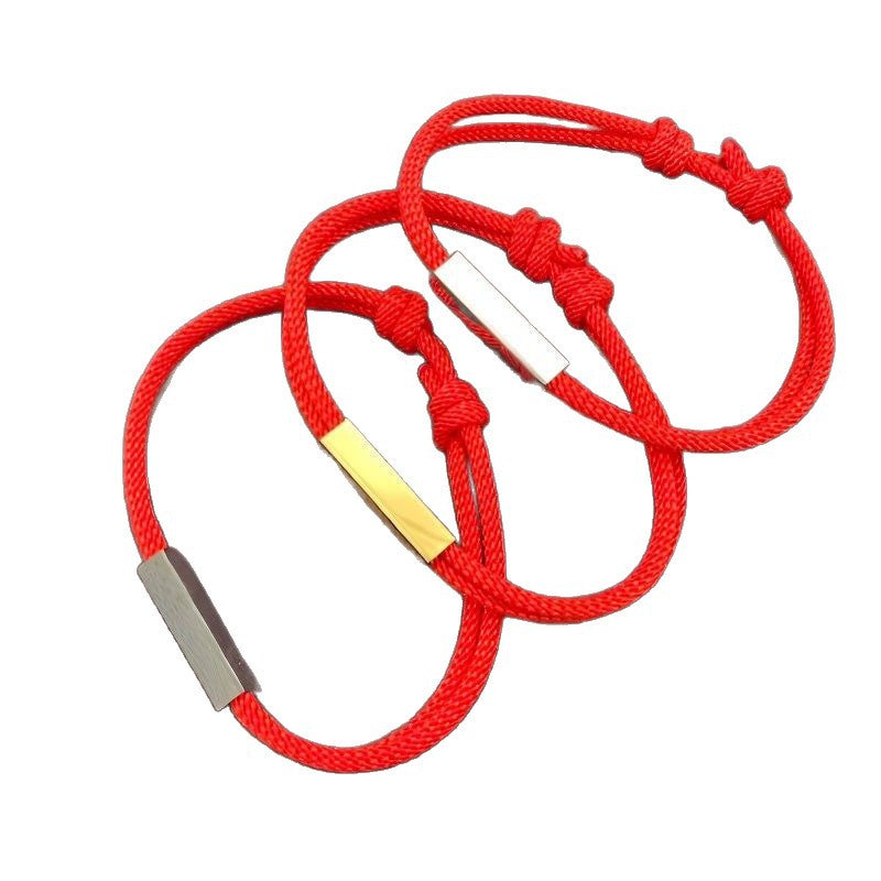 Knotted Mother's Day Woven Couple Brace Lace Engraved Bracelet