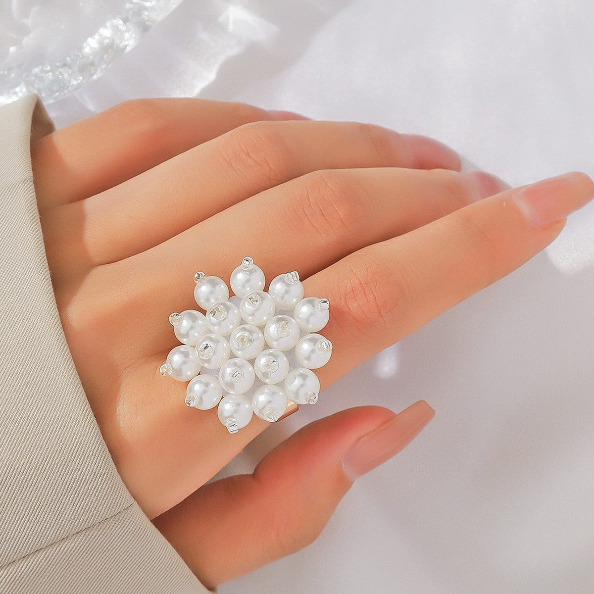 French Retro Baroque Flower Open Fashion Rings