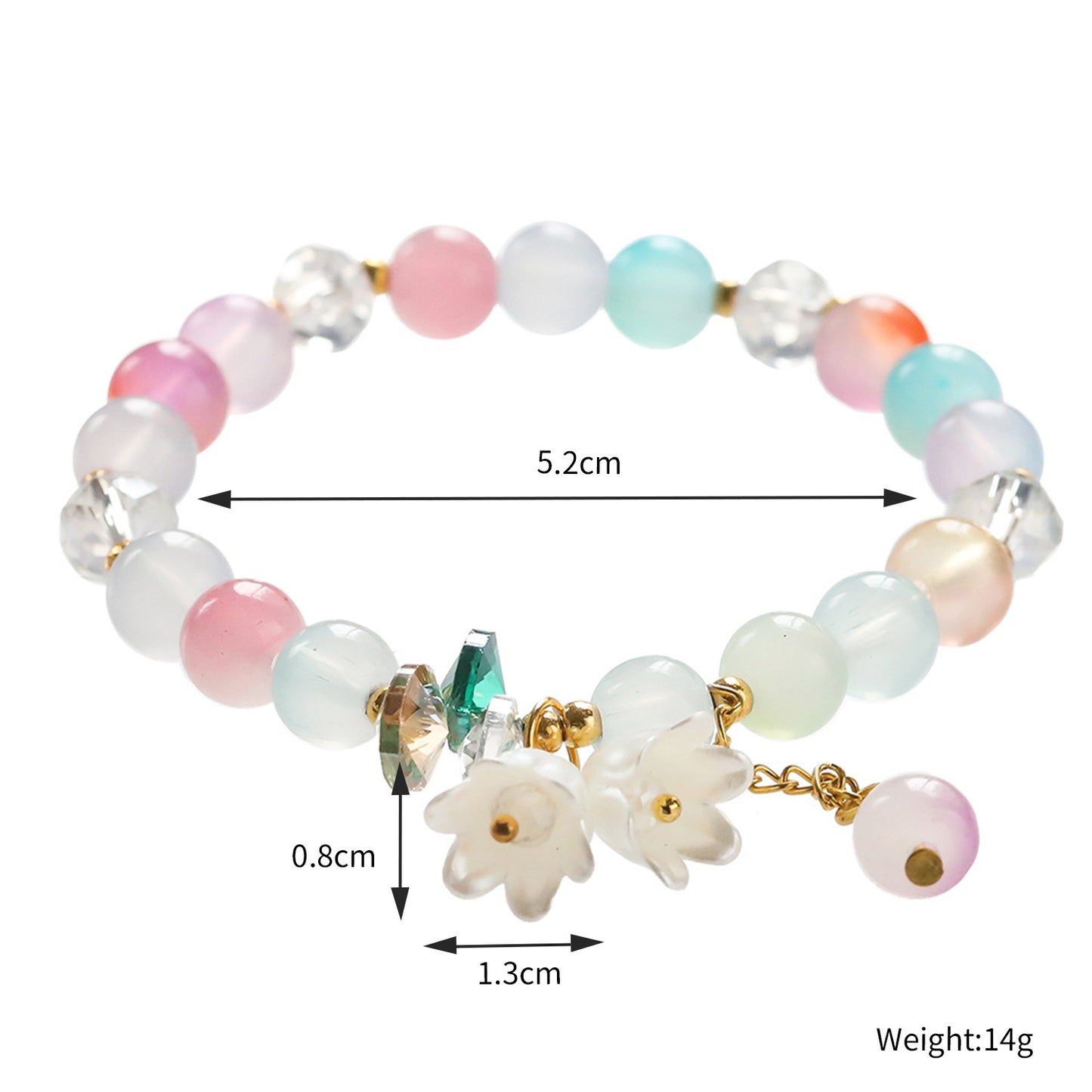 Women's & Children's Chinese Style Two-color Glass Beads Imitation Jade Bracelets