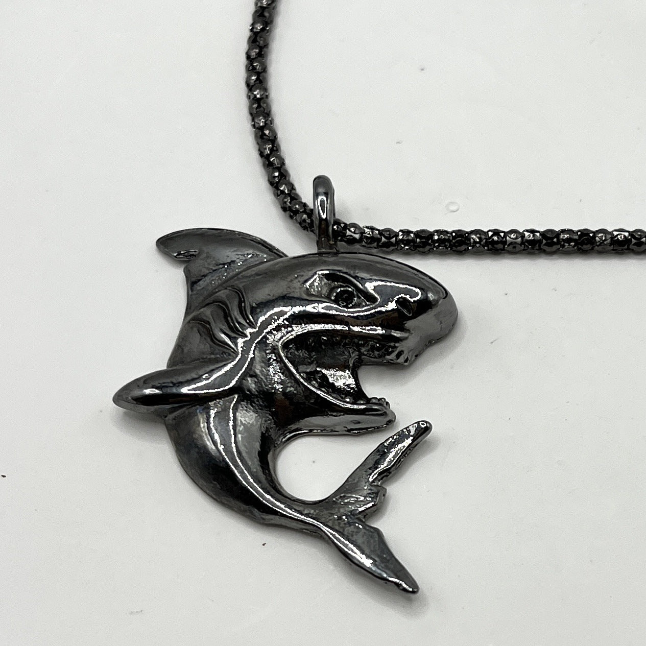 Men's Network Personality Punk Shark Stainless Steel Pendants
