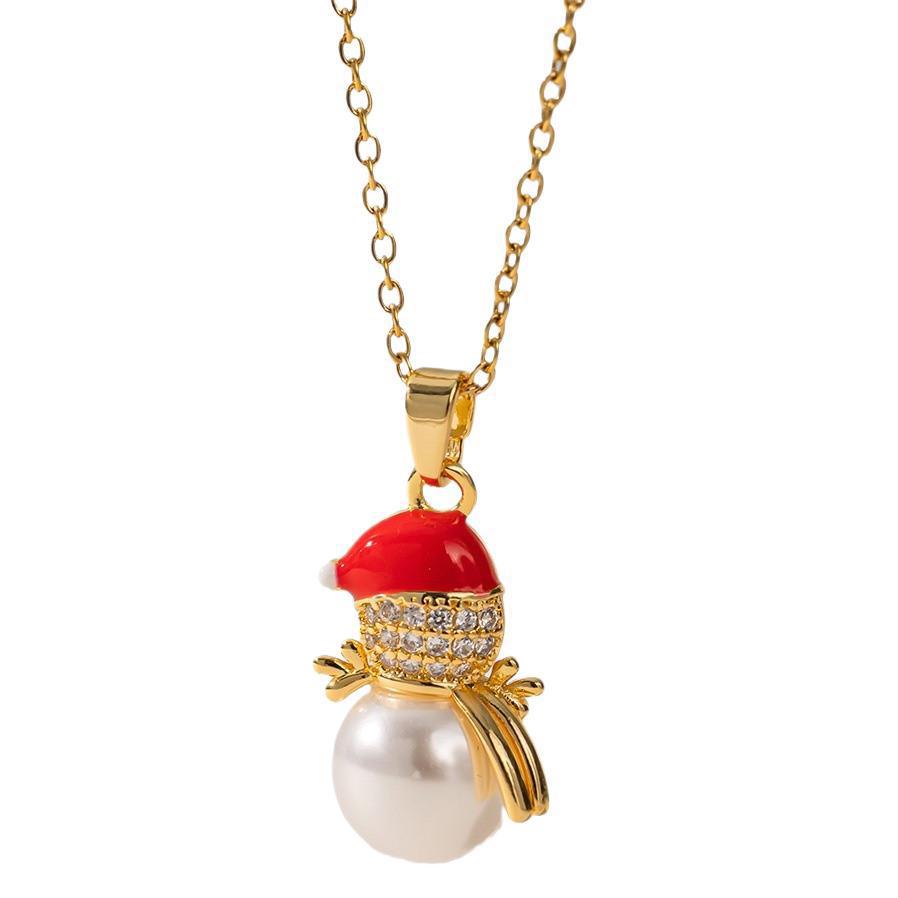 Women's Christmas Series Personality Cute Fashion Snowman Necklaces