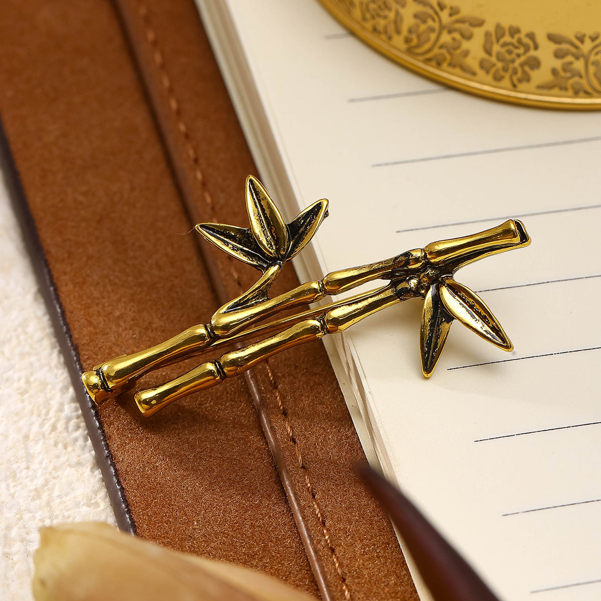 Fashion Retro Exquisite Bamboo Brooch Niche High Sense Brooches