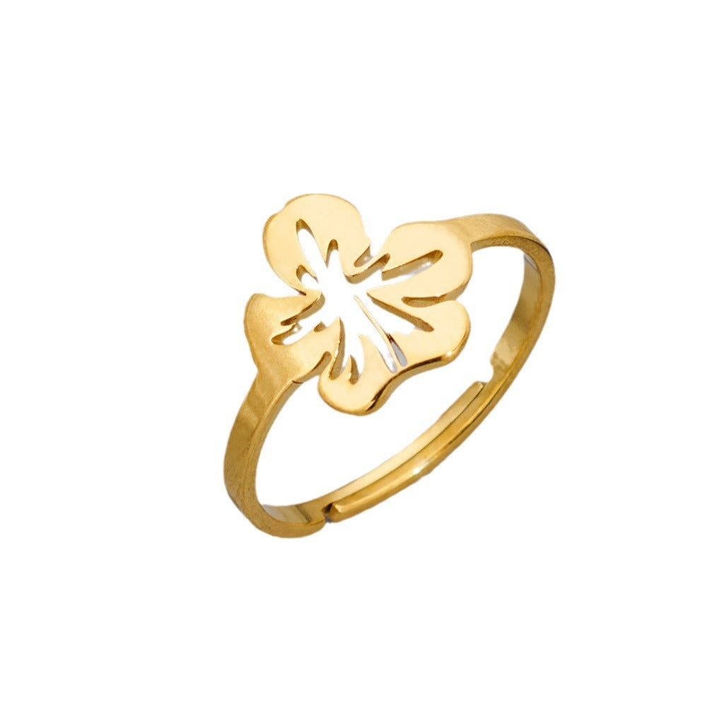 Fashion Couple Stainless Steel Spider Web Butterfly Bird Rings