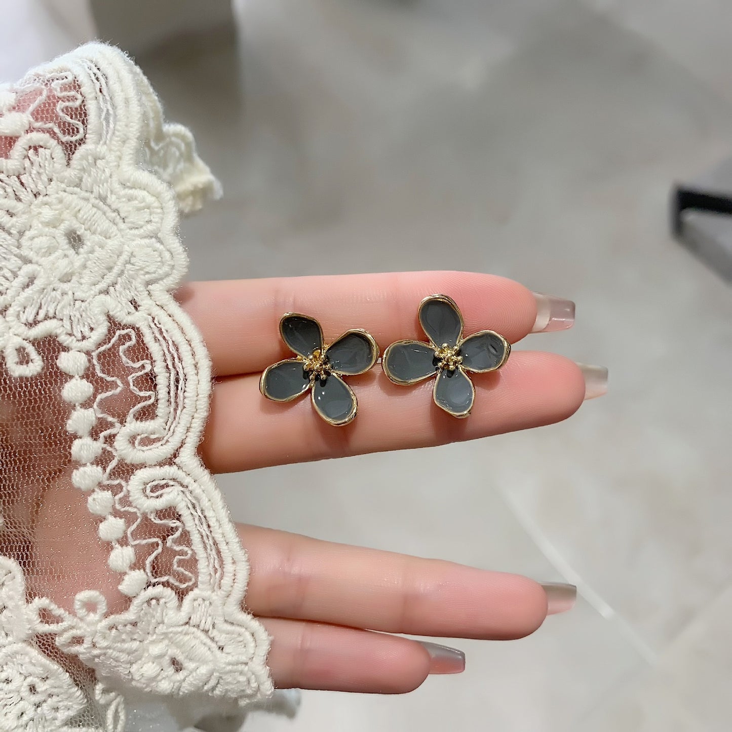 Women's Sier Needle Korean Style French Temperamental Pearl Earrings