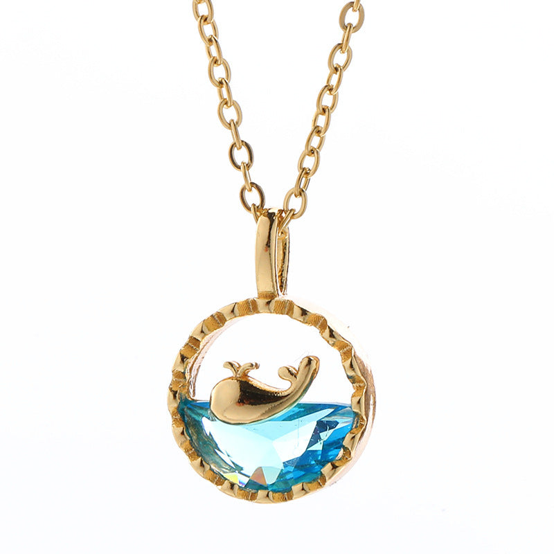 Women's Ocean Style Fish Ornament Random Match Titanium Necklaces