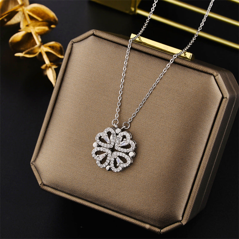 One More Wear Clover Female Send Girlfriend Titanium Steel Necklaces