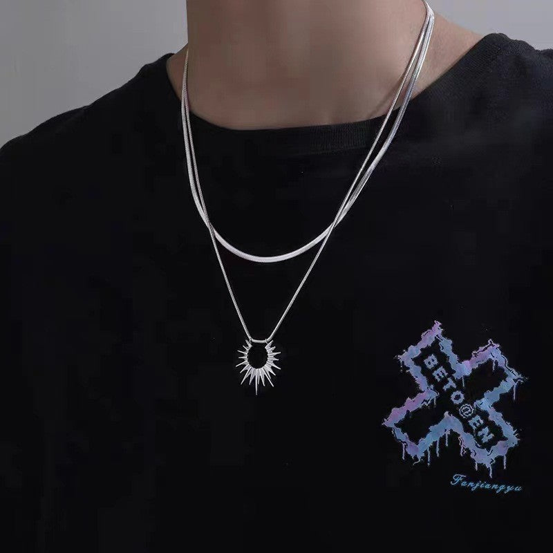 Onyx Stars Street Boys Design High-grade Clavicle Necklaces