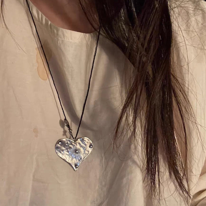 Women's For Minority High-grade Wrinkled Skin Peach Heart Gold Necklaces