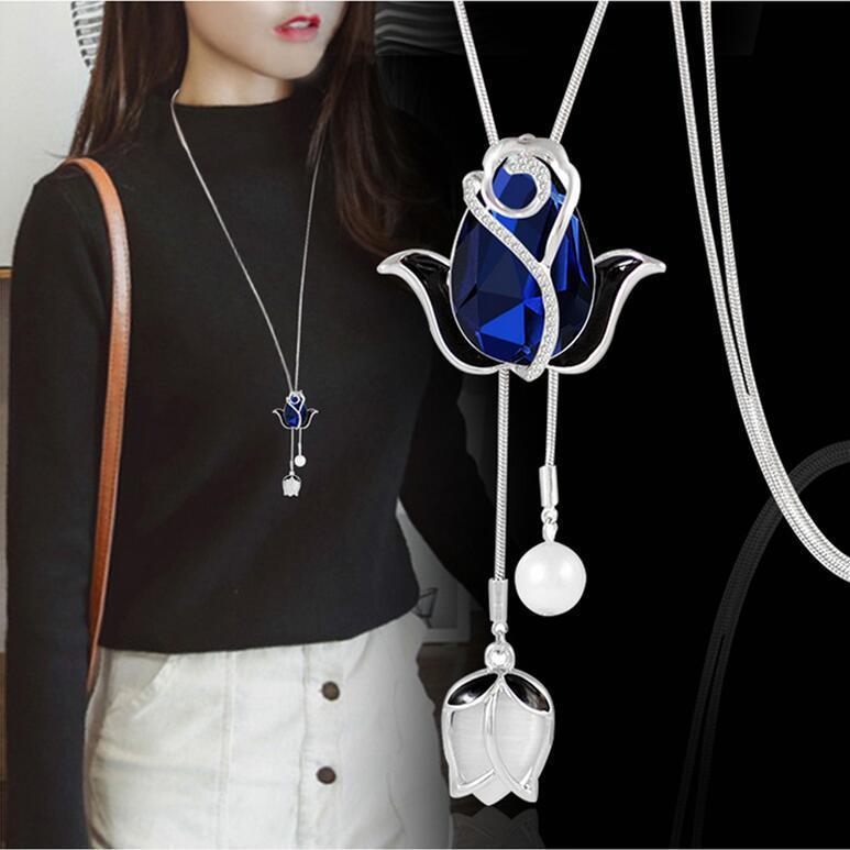 Women's Classic Sweater Chain Long Clothes Accessories Necklaces