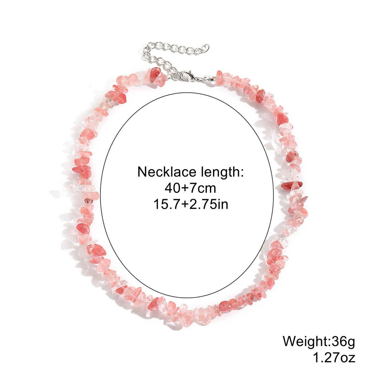 Women's Bohemian Color Gravel For Natural Stone Necklaces