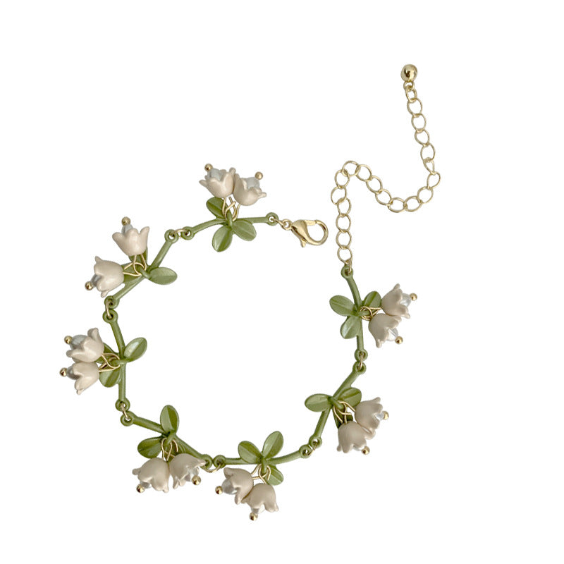 Lily Super Mori Spring Clavicle Chain Earrings