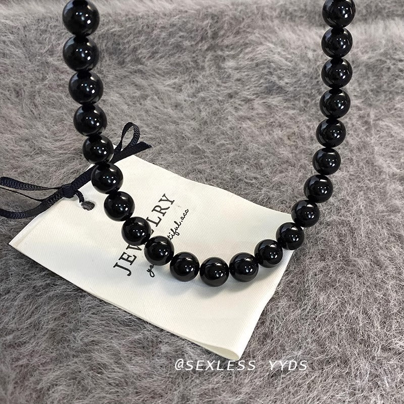 Beaded Female Dark High-grade Light Luxury Clavicle Chain Necklaces