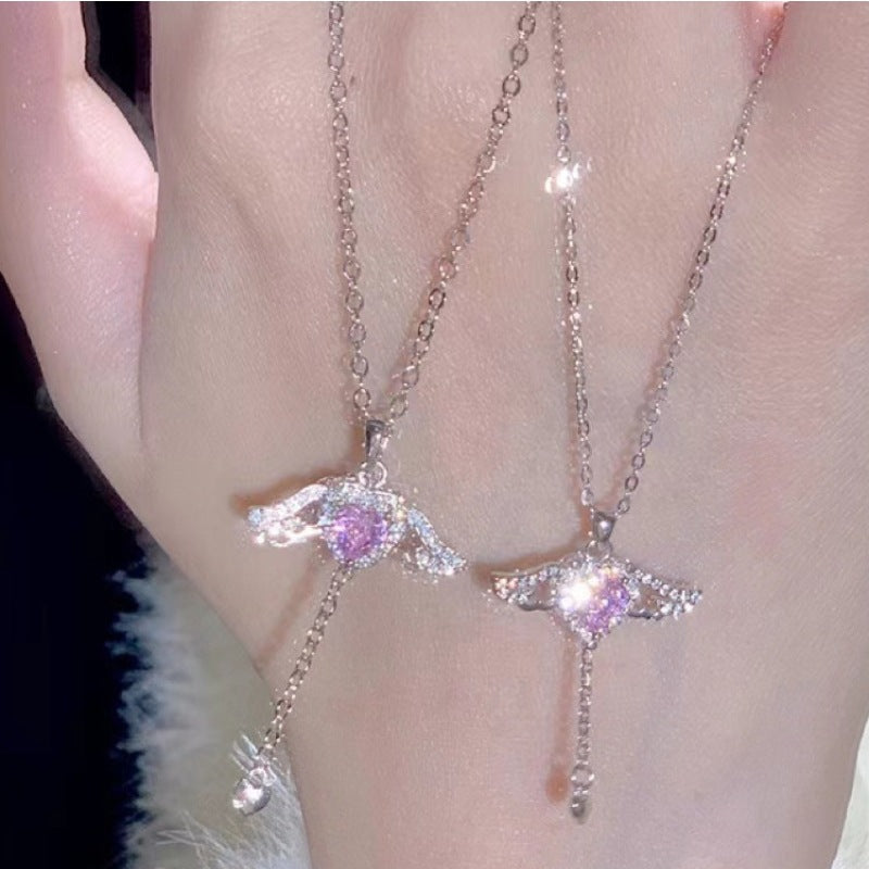 Cupid Heart Sterling Sier Female Sweet Necklaces