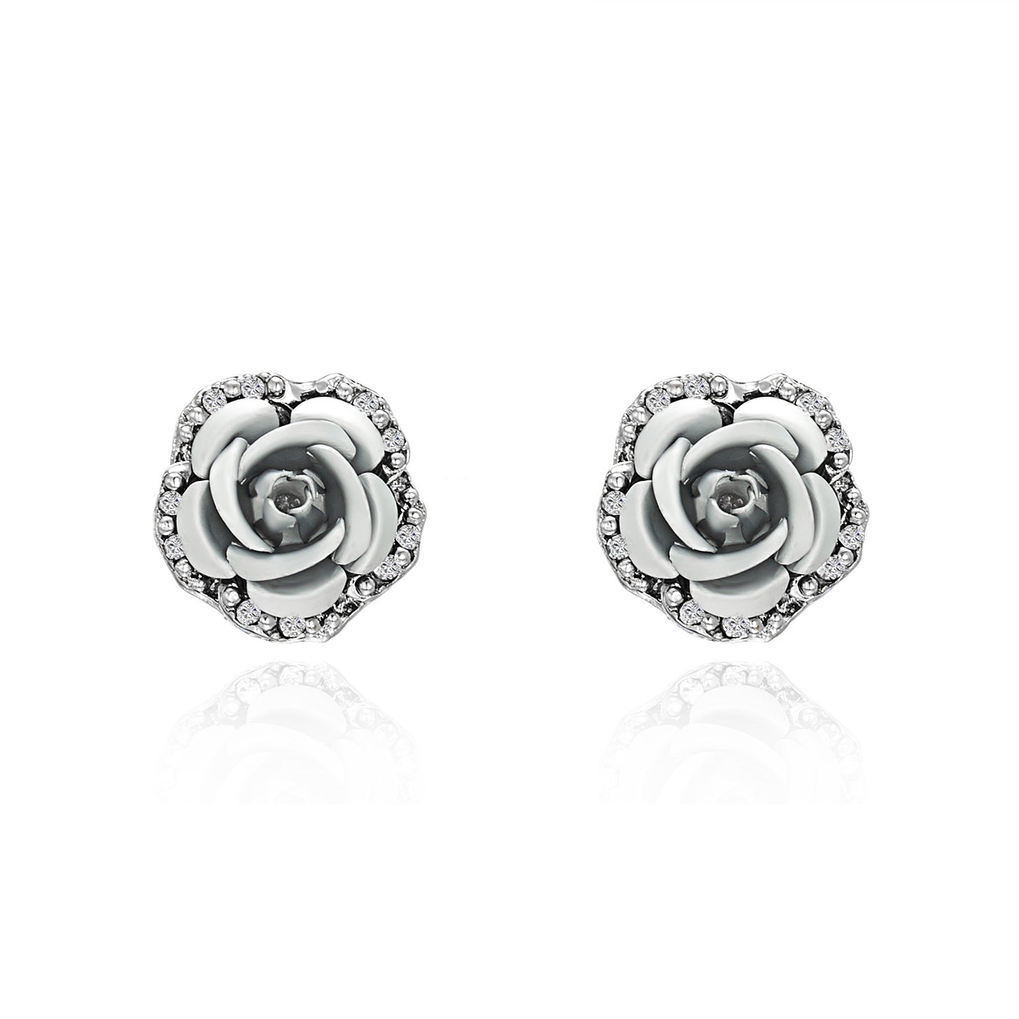 Popular Rose Flower Ear Clip Ornament Earrings