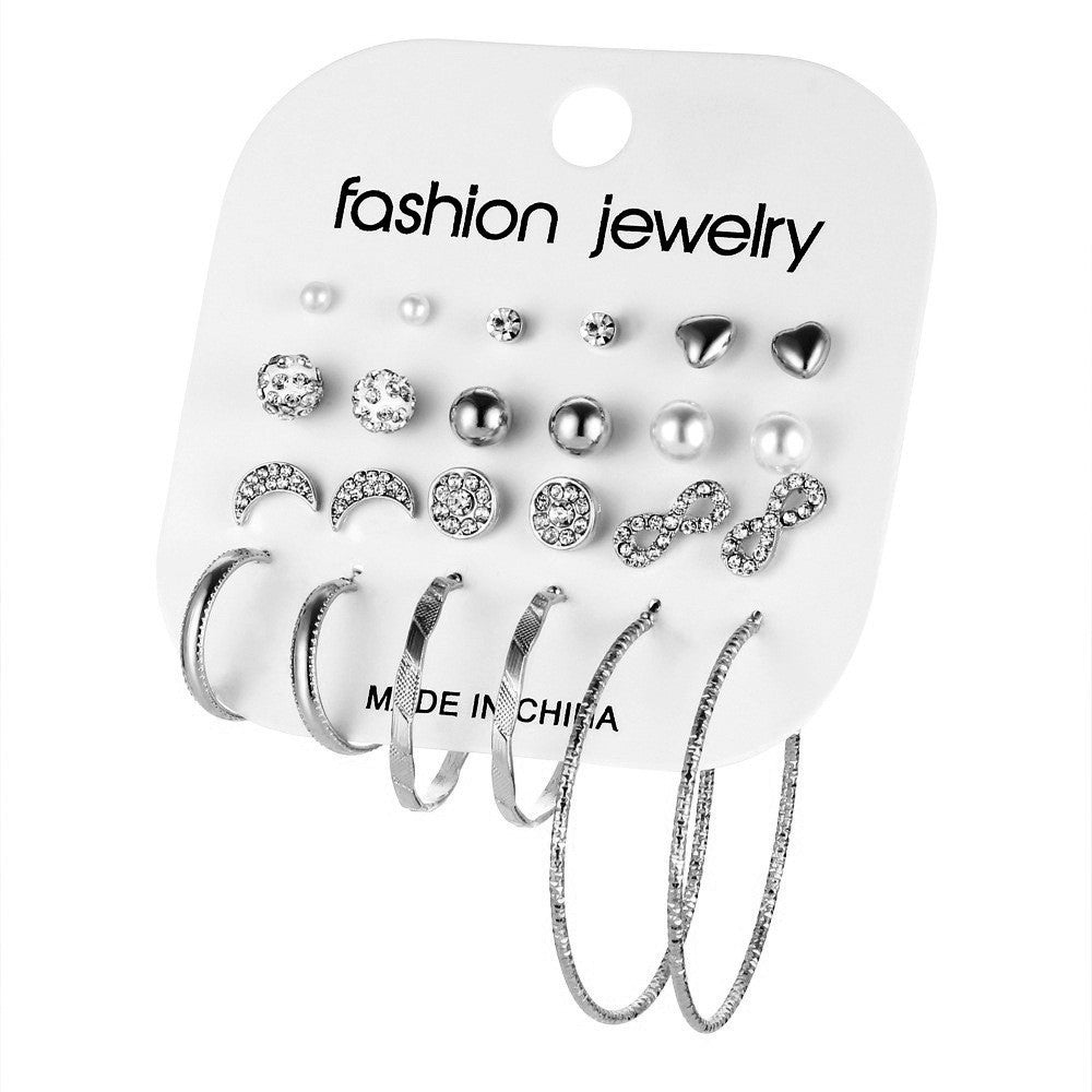 Women's Rock Exaggerated Metal Ear Set Earings Rings