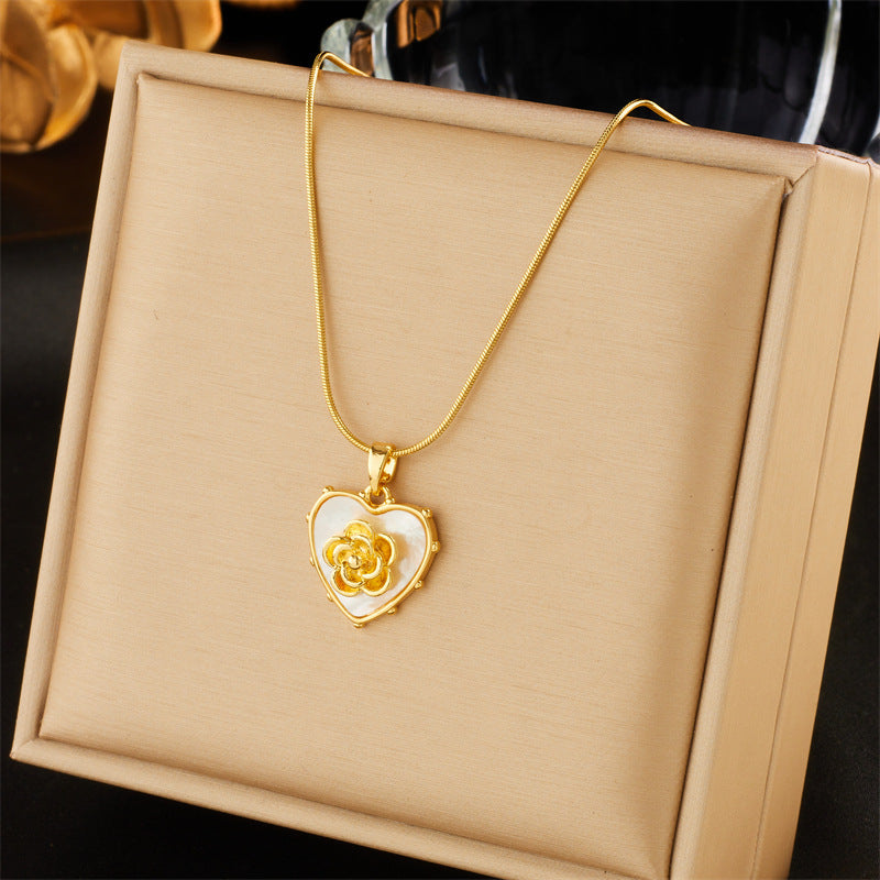 Fashion Creative Design Retro High Class Elegant Diamond Flower Necklaces