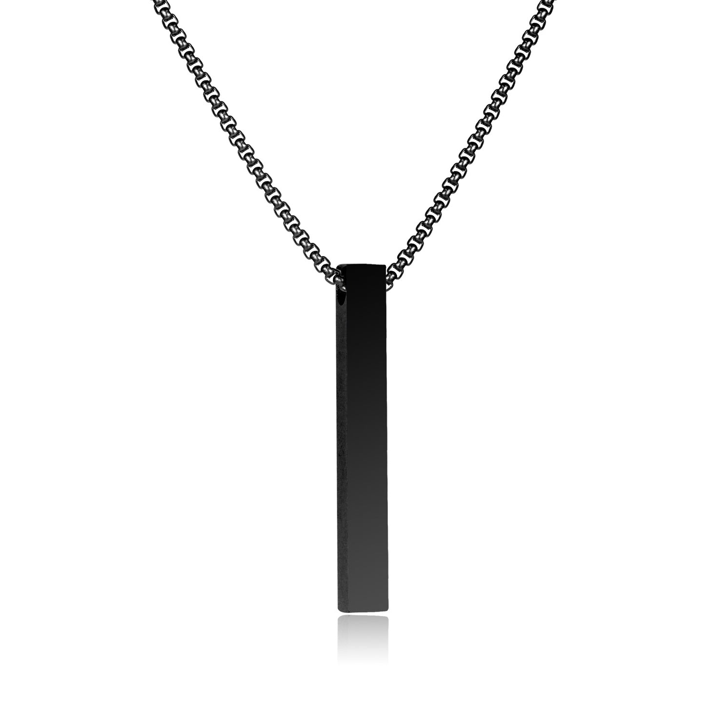 Four-sided Column Inscription Three-color Polished Three-dimensional Necklaces