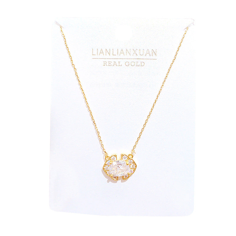Women's Copper Summer High-grade Simple Refined Zircon Gold Necklaces