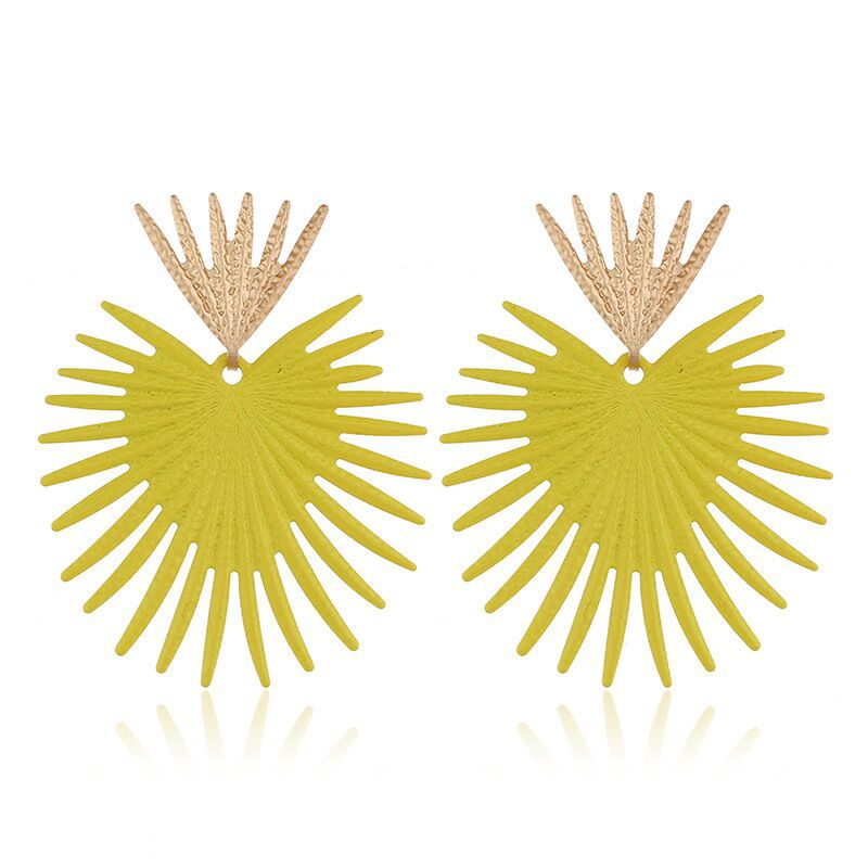 Personality Simple Fan-shaped Exaggerated Tassel Geometric Ear Retro Temperament Earrings