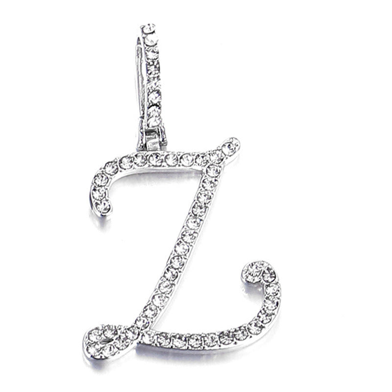 Women's & Men's Micro Inlaid Zircon Grass English Letter Pendants