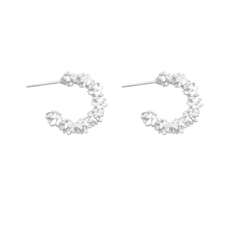 Women's Sier Needle Exquisite Small Simple Geometric Ear Niche Earrings