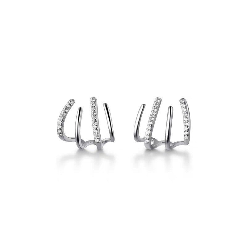 Micro Inlaid Zircon Multiple Ear Cold Stud Earrings
