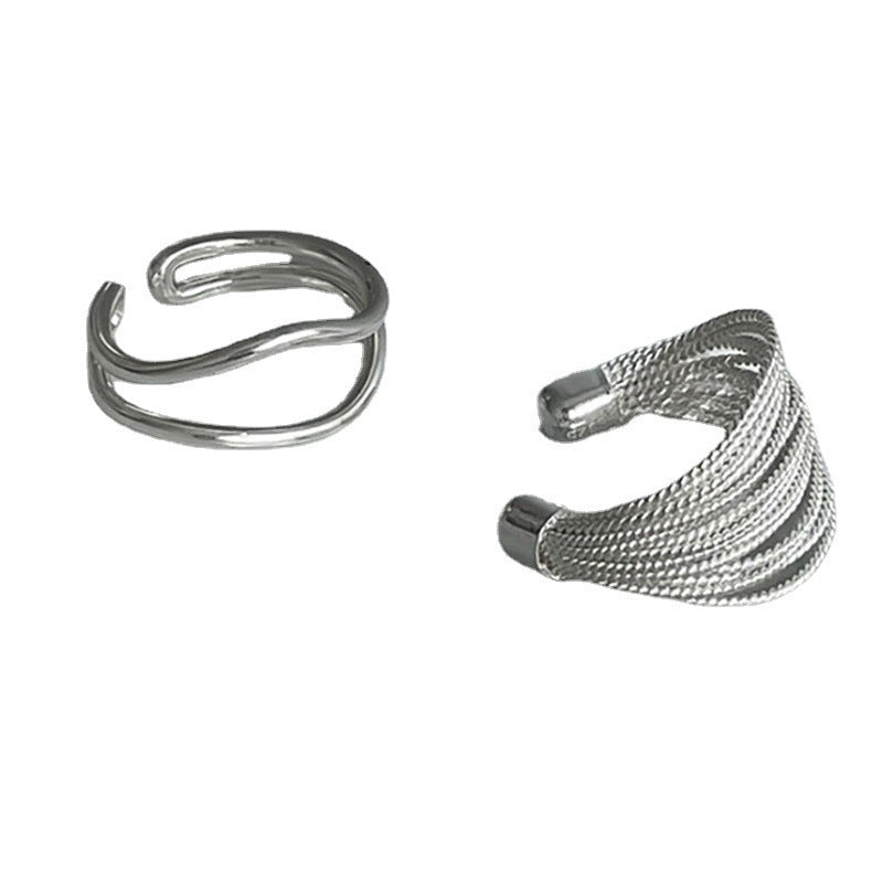 Handmade Layered Sier Super Line Strand Rings