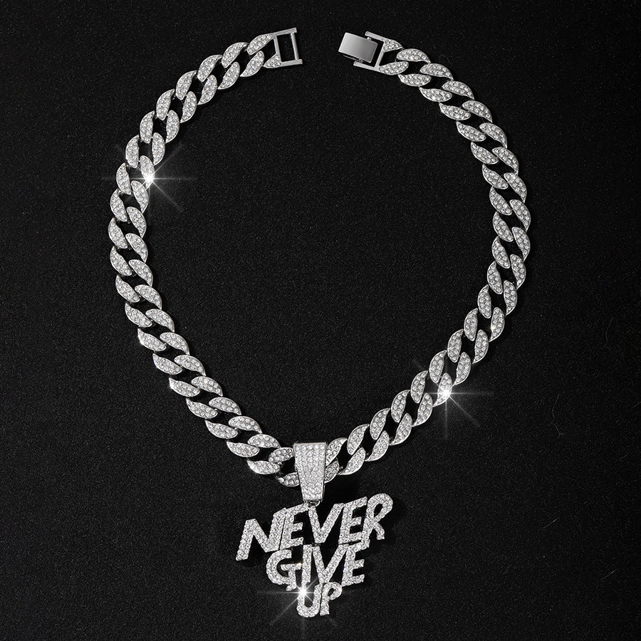 Men's Alloy Letter Punk Hip Hop Full Necklaces