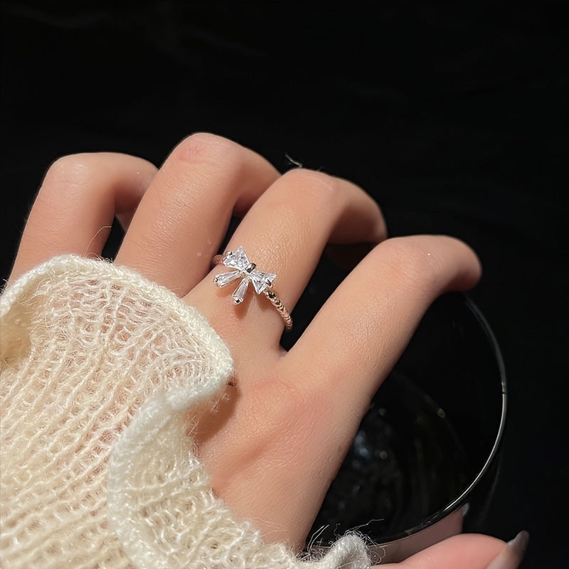 Hand Vintage Metal Geometry Irregular Diamond Ring