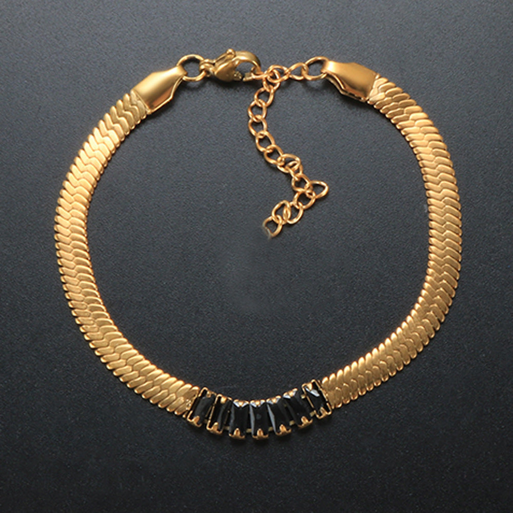 Stainless Steel Snake Bones Chain Simple Gold-plated Fashion Bracelets
