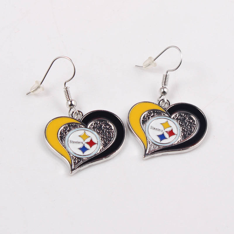 Oil Dripping Sports Team Series Denim Steel Pirate Earrings