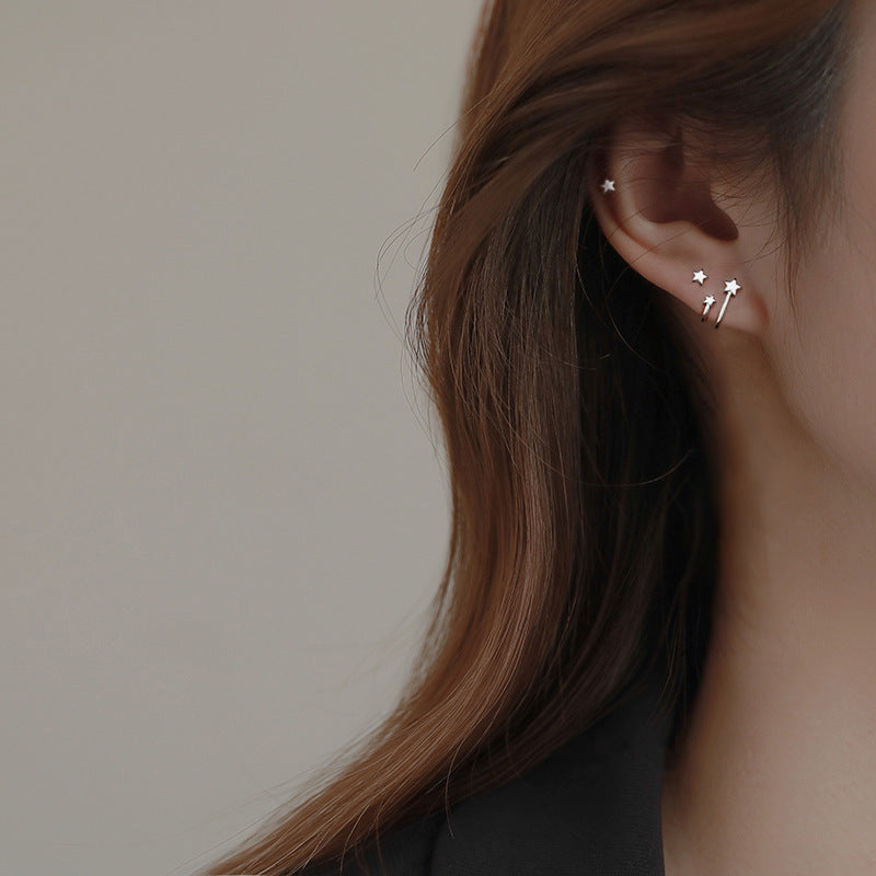 Women's U-shaped Star Ear Simple Five-pointed Sleeping No Need Earrings