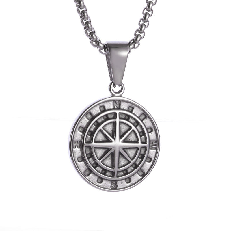 Women's & Men's Stainless Steel Vintage Compass Punk Casting Pendants